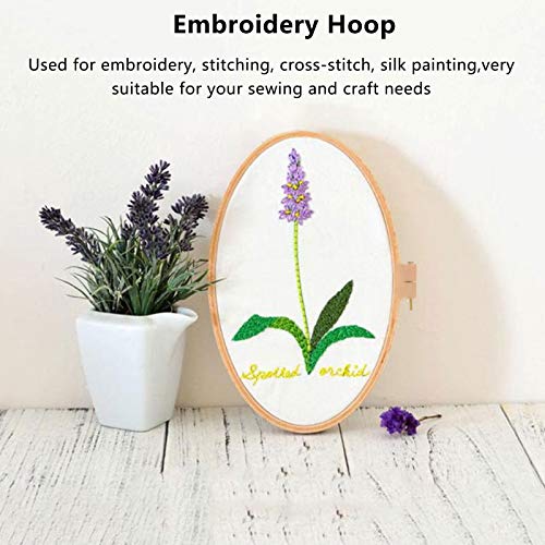 Embroidery Frame , Oval Embroidery Hoop , Wide Wooden Stitch Hoop Rings , for Embroidery , Stitching , Cross Stitch , Needle Point , Silkpainting , Art Craft Handy Sewing , etc