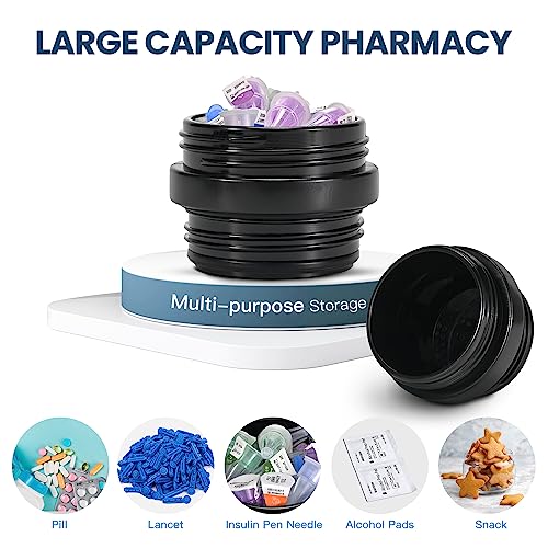 Medineed Large Insulin Cooler Travel Case with Needle Compartment, Black - color: Black