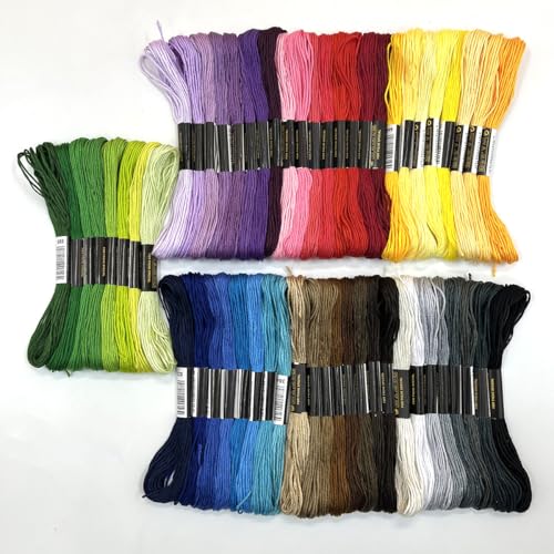8 Shades Green Gradient Embroidery Thread Set - 8 Meters Each for Hand Embroidery Sewing Crafts (Mint to Forest Ombre)(67977) - color: Green Gradient 67977