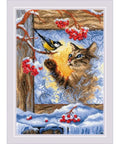 RIOLIS - Meeting at The Window 2049, Cat Lovers Cat Cross Stitch Kits 8¼"x11¾, Cross Stitch Kits for Beginners & Advanced, Crossstitching Kits Adult, Counted Stitching Kits, Cat Embroidery Kit - style: Meeting at The Window 2049