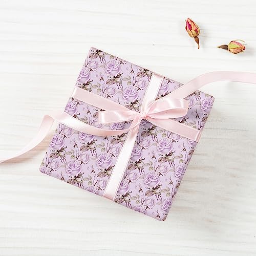 Whaline 12 Pcs Vintage Floral Cotton Fabric Bundles 18 x 22 Inch Retro Floral Fat Quarters Purple Flower Quilting Patchwork Sewing Fabrics for DIY Handmade Crafting Home Party Spring Decor (Pack of 2) - color: Purple, size: 18 x 22 inches (Pack of 2)