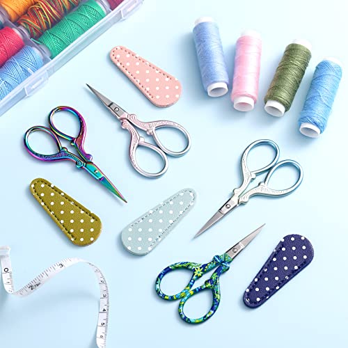 Honoson 4 Pcs Small Embroidery Scissors, 3.6", Simple, Fresh Colors - color: Fresh Colors