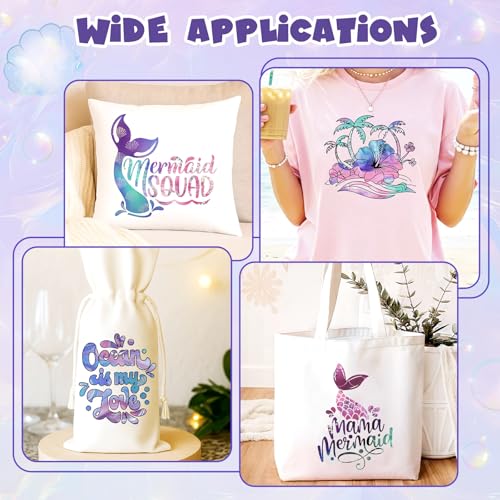 Tintnut Mermaid Ocean Heat Transfer Vinyl,10 Sheets 12×10in Iron on Vinyl - color: Mermaid-10