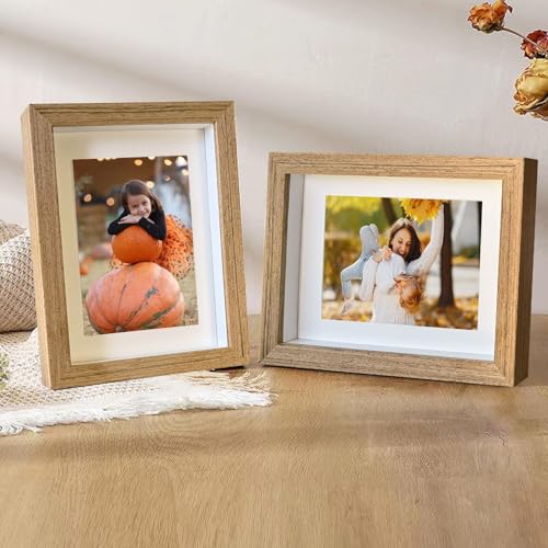 5x7 Shadow Box Frame Small Shadow Box Display Case 4 Pack Original Wood Picture Frames Glass Surface Internal Depth 0.6 inch for Wall Or Tabletop - color: Dark Wood, size: 5x7 inch