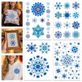 GLOBLELAND 4 Sheets Christmas Snowflake Water Soluble Embroidery Pattern - color: Blue Snowflake