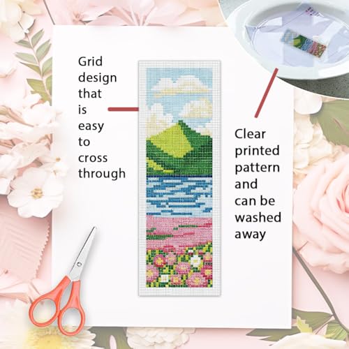 ORIGACH 6 Set Spring Pastoral Landscape Cross Stitch Bookmark Kit - style: Spring Pastoral Landscape