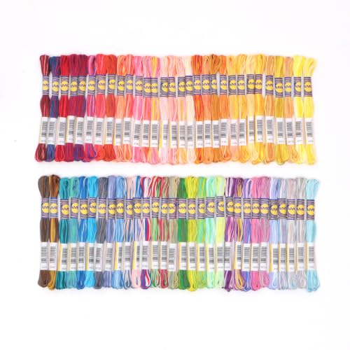 60 Skeins Variegated Mercerized Egyptian Cotton Rainbow Color for Embroidery Floss Cross Stitch Threads Friendship Bracelets Floss Craft Floss (60 Colors Set) - color: 60 colors set