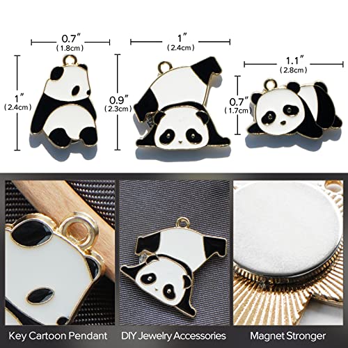 4pcs Needle Minder for Sewing,Magnetic Needle Keeper for Cross Stitch,Cute Panda Cartoon Enamel Pin,Needle Holder for Embroidery,Needlework Storage Accessory, Gift for Cross Stitch Lover（14-Needle）