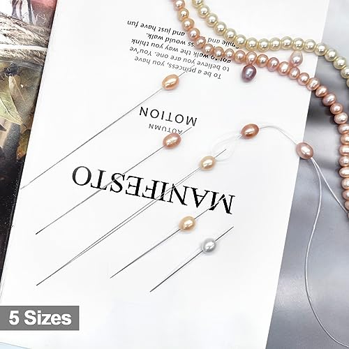 BlingKingdom 5 PCS Big Eye Needles for Beading, Collapsible Beading Needles