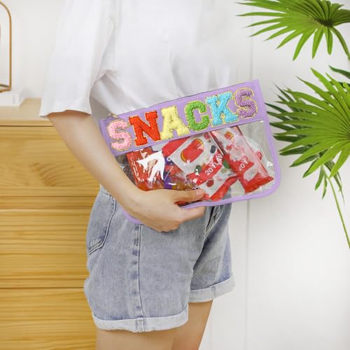 DYSHAYEN Clear Snacks Bag for Travel - color: Purple-Snacks