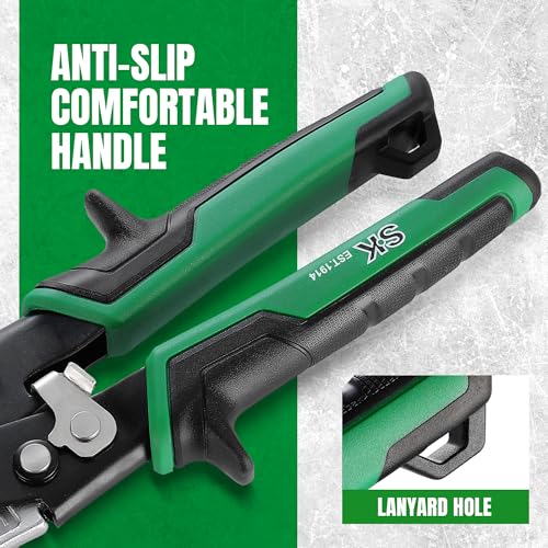 SK Tin Snips Heavy Duty, Left, Right and Straight Cut Aviation Snips Set - size: 10" Left, Right, Straight Cut