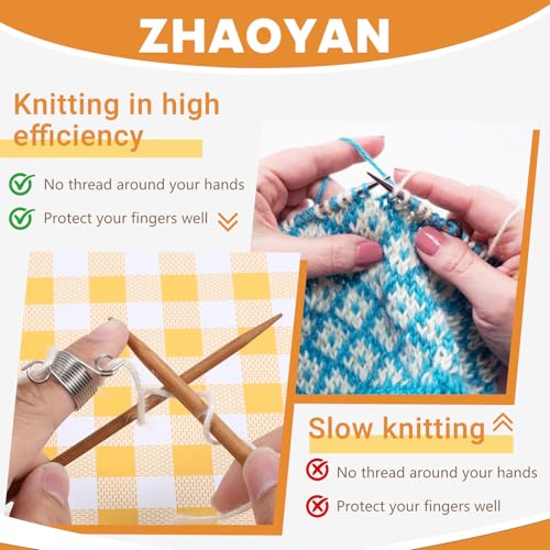 2Pcs Knitting Thimble, Finger Ring Thimble for Home Sewing DIY Crafts, Knitting Accessories Sewing Tool, 2 Sizes
