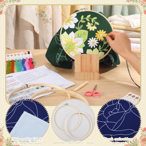 Tioncy 8 Sets Mexican Multicolor Embroidery Napkins DIY Craft Kit - style: Multicolor