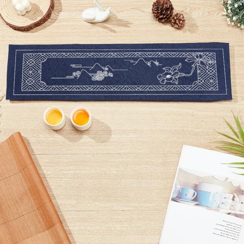 FREEBLOSS DIY Sashiko Kit Tea Mat for Beginners - Embroidery Kit for Adults With Thread and Needles - Hand Sewing and Embroidery Supplies