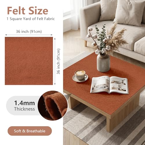 Coffee Soft Felt Sheet 36'' X 36'', 1.4mm Felt Fabric Sheet for Crafts - color: Coffee