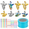 Yizzvb 34 Pcs Crochet Ring Adjustable Knitting Thimble Accessories - color: Color3