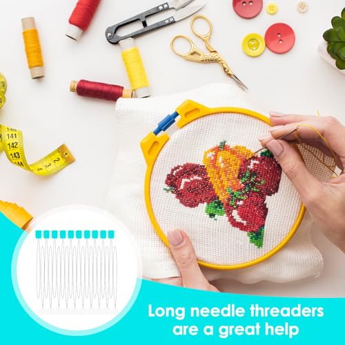 LXUEJIE 20 PCS Long Needle Threader, 7.9"Punch Needle Threader, Stitching Needles Threader Sewing Accessories for Embroidery Bead Cross Stitch DIY Sewing Craft