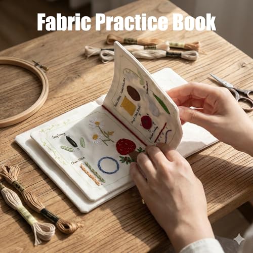 TenDawn Embroidery Stitch Book Kit, 12 Stitches, Basic Set - color: Basic Kit