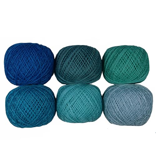 KCS Mercerized Pearl Cotton Thread Size 8 Crochet Needlework Embroidery Threads Ball (6, 06) - color: 06