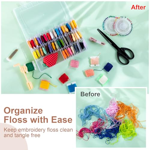 GlikCeil 500 Pcs Set Embroidery Floss Bobbins Thread Organizer Kit