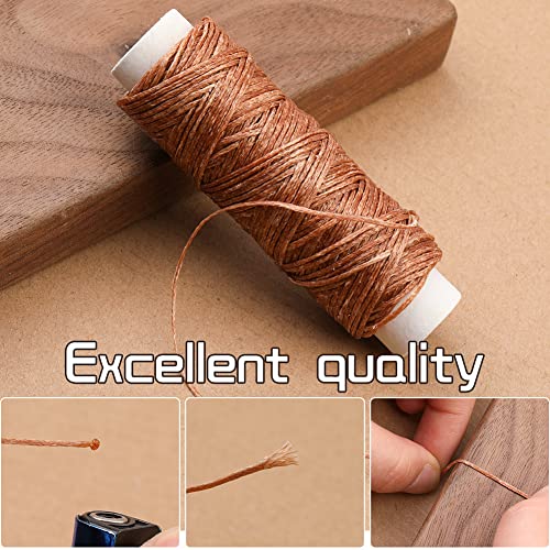 Ftyiwu Waxed Thread, Upholstery Needle and Thread 32 Yards Dark Khaki - color: Dark Khaki, size: 32Yard