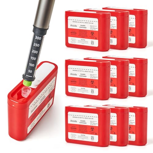 Alcedo 0.1L Portable Sharps Container (10-Pack) for Travel Use