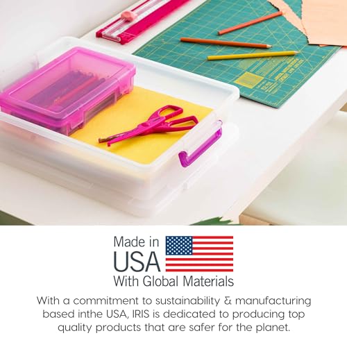 IRIS USA Storage Bins with Lids |Made in USA| 6 Qt - (6-Pack) - Clear - color: Clear, size: 6 Qt. - 6 Pack, style: STACK