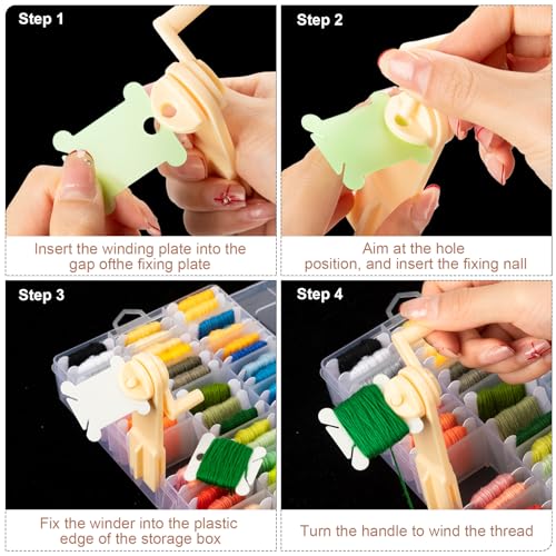 GlikCeil 500 Pcs Set Embroidery Floss Bobbins Thread Organizer Kit