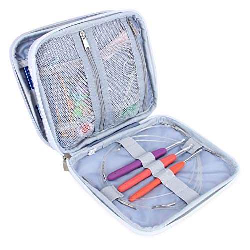 Teamoy Crochet Hook Organizer Case, Empty Crochet Hook Holder, Cats Pink - color: Cats Pink