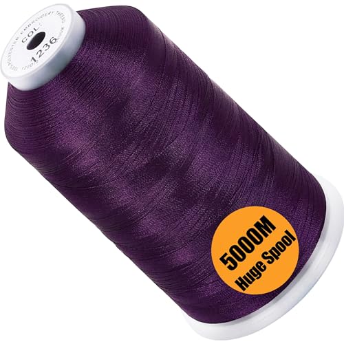 New brothread 5000M Huge Spool Embroidery Machine Thread - Grape Juice - color: Grape Juice-1236