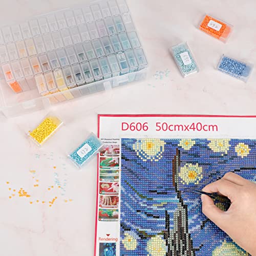 SGHUO Diamond Painting Storage Container 64 Grid Bead Organizer Dividers - style: 64