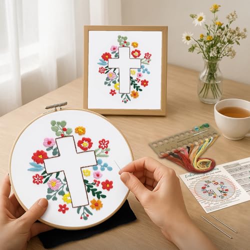 Louise Maelys Cross Embroidery Kit for Beginner(Easter Jesus) - color: Easter