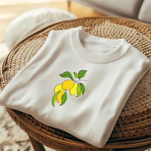 Peacoblue Lemon Stick and Stitch Embroidery Patterns, Water Soluble - color: Lemon
