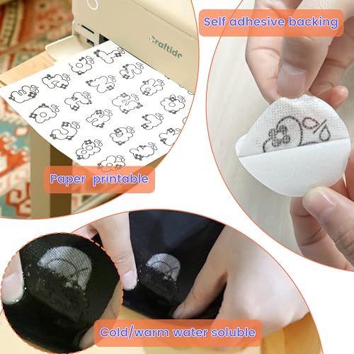 Craftido 8.5"x11" 24PCS Sticky Water Soluble Embroidery Stabilizer - size: 24PCS 8.5"x11"
