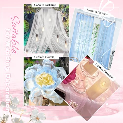 VACVELT Light Pink Sheer Organza Fabric by The Yard 60" Wide (1 Yard) - color: Light Pink, size: 1 Yard