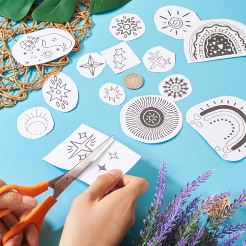 Magibeads 60Pcs Moon Sun Star Water Soluble Embroidery Stabilizer Adhesive Stick and Stitch Embroidery Transfer Paper for Hand Sewing Beginners Adults - color: Moon & Sun & Star
