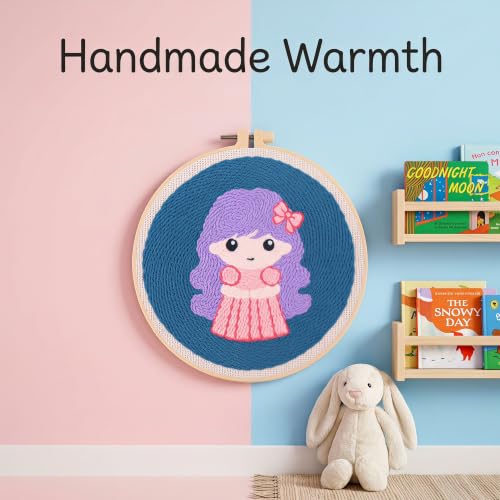 Harimau Punch Needle Kit Twelve Zodiac Signs Pattern,1Pc Embroidery Hoop, Essential Punch Needle Supplies,Ideal Punch Art for Beginners,DIY Adults Embroidery, Video Teaching - color: 65280