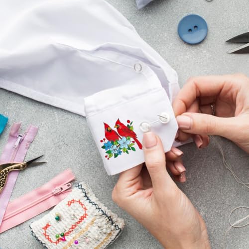 GLOBLELAND 4 Sheets Christmas Cardinal Water Soluble Embroidery Pattern - color: Christmas Cardinal