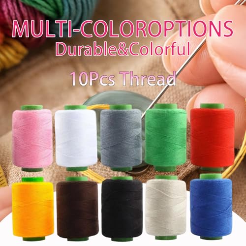 Hand Sewing Kit with 25 Big Eye Sewing Needles, 43 PCS Portable Sewing Supplies with Thread, Seam Ripper, Needle Threaders, Thimbles, Scissors & Tape Measure for Repair and DIY Craft