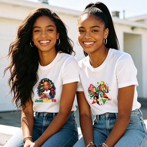 20 Sheets Juneteenth Iron on Transfers for T-Shirts - color: Black Women