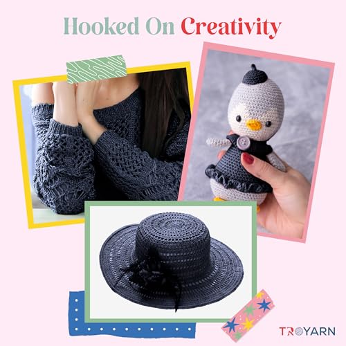 105361 - Dark Navy Crochet & Knitting Yarn - 2 Skeins (2x383 Yds) - 100% Microfiber Acrylic - color: 105361 - Dark Navy, size: 2 Skein