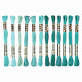 PATIKIL 12 Skeins Embroidery Floss Polyester Embroidery Threads Light Green - color: Light Green