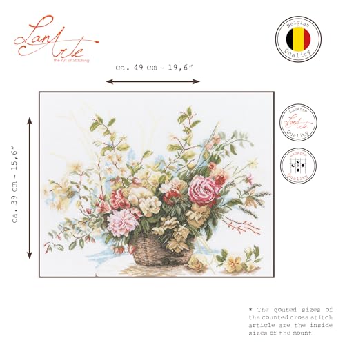 Counted Cross Stitch Kit: Basket Roses (Linen)