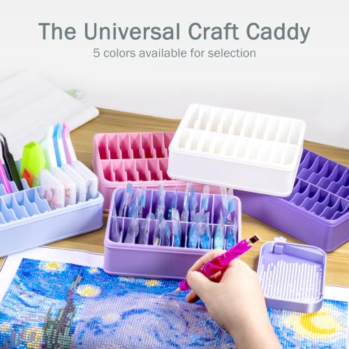 3D Printed 20 Grids Diamond Painting Bag Organizer, Multi Slot Drill Bags Storage Tray, Spill Proof Stand Upright Portable Desktop Craft Storage Caddy for Small Diamond Art Accessories-Purple - color: Purple