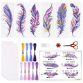 ORIGACH 6 Pack Feather Cross Stitch Bookmark Kit - style: Feather