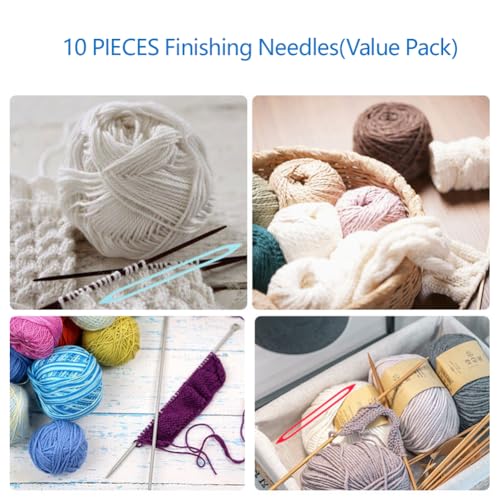 Large Eye Finishing Yarn Needles for Sewing Weaving in Ends,Knitting Crochet Darning Tapestry Plastic Needles for Thick Bulky Yarn