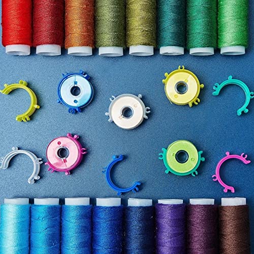 Joyangy 100-Pack Bobbin Clips, Plastic Thread Holder for Embroidery, Clear - color: Clear 100Pcs