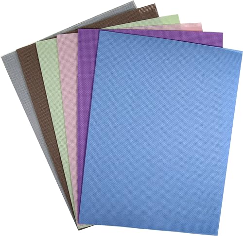KCS 6 pc of 12" x 18" (30cmx45cm) 14 Count Cotton Aida Cloth Cross Stitch Fabric (14CT-Q) - color: 14ct-q