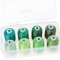 New brothread 8 Spools Embroidery Machine Thread with Box -Different Green - color: Differ Green