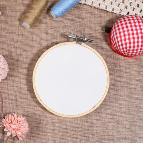 10 Pcs White Embroidery Fabric Squares, Pre-Cut Cotton Cloth Precuts for Hand Embroidery, Cross Stitch & Needlework, Multi-Size 8"x8" and 6"x6"